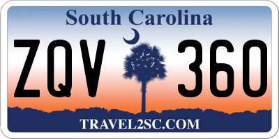 SC license plate ZQV360