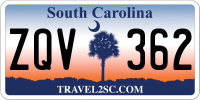 SC license plate ZQV362