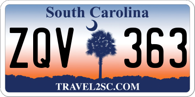 SC license plate ZQV363