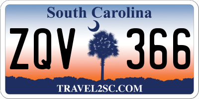SC license plate ZQV366