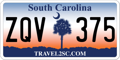 SC license plate ZQV375