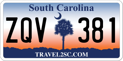 SC license plate ZQV381