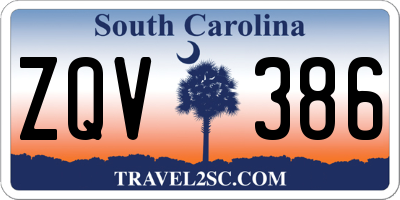 SC license plate ZQV386