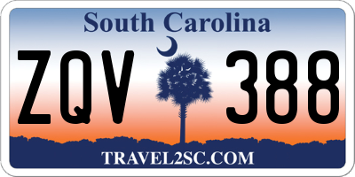 SC license plate ZQV388