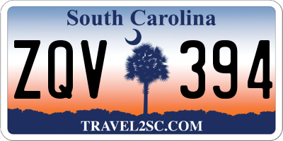 SC license plate ZQV394