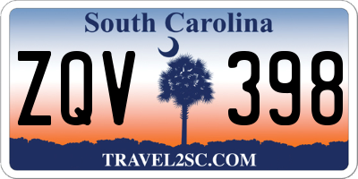 SC license plate ZQV398