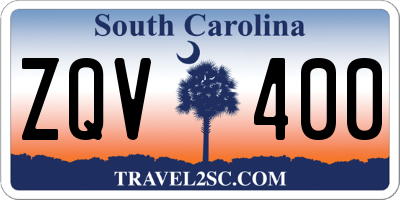 SC license plate ZQV400