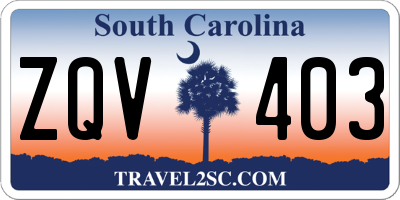 SC license plate ZQV403