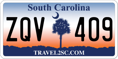 SC license plate ZQV409