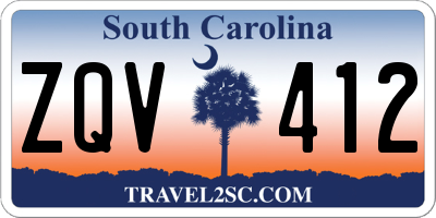 SC license plate ZQV412
