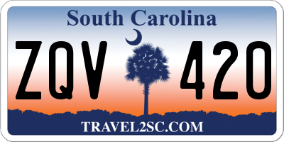 SC license plate ZQV420