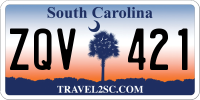 SC license plate ZQV421