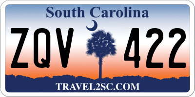 SC license plate ZQV422