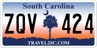SC license plate ZQV424