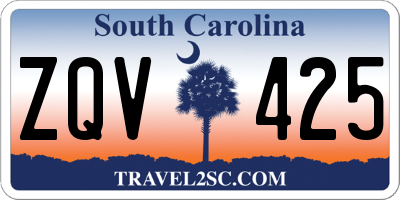 SC license plate ZQV425