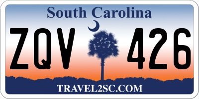 SC license plate ZQV426
