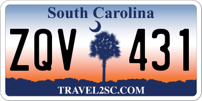 SC license plate ZQV431