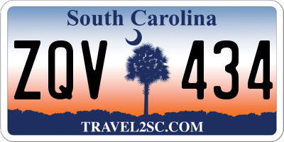 SC license plate ZQV434