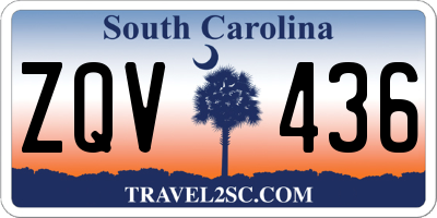SC license plate ZQV436