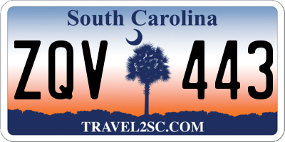 SC license plate ZQV443