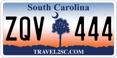 SC license plate ZQV444