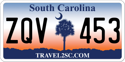SC license plate ZQV453