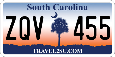 SC license plate ZQV455