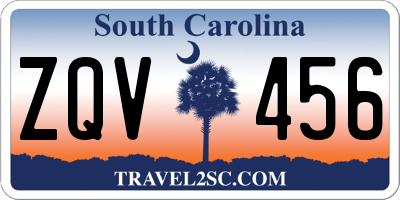 SC license plate ZQV456