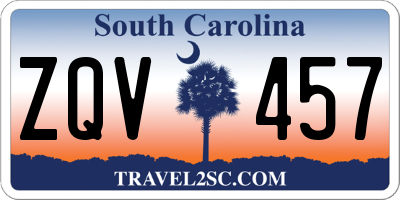 SC license plate ZQV457