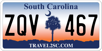 SC license plate ZQV467