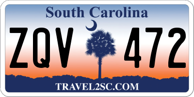 SC license plate ZQV472