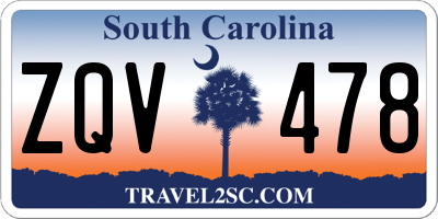 SC license plate ZQV478