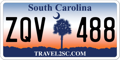 SC license plate ZQV488