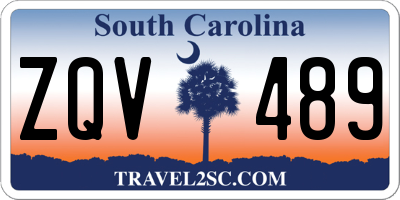 SC license plate ZQV489