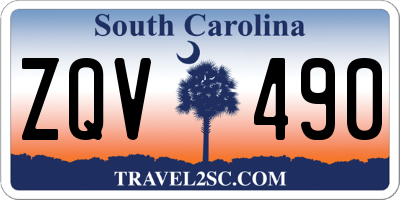 SC license plate ZQV490