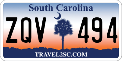 SC license plate ZQV494