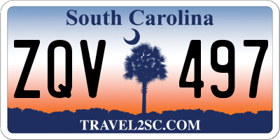 SC license plate ZQV497