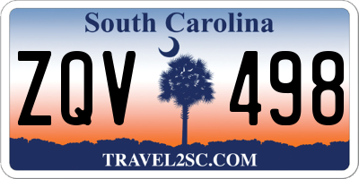 SC license plate ZQV498