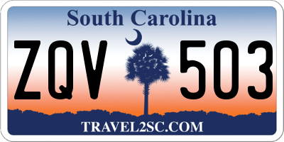 SC license plate ZQV503