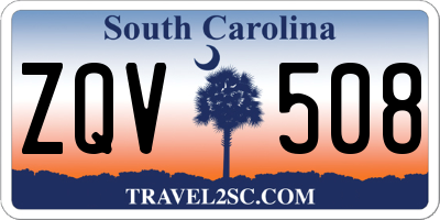 SC license plate ZQV508