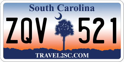 SC license plate ZQV521