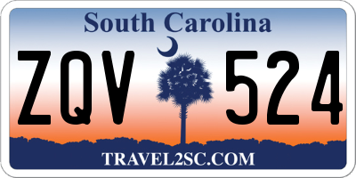SC license plate ZQV524