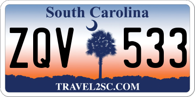 SC license plate ZQV533