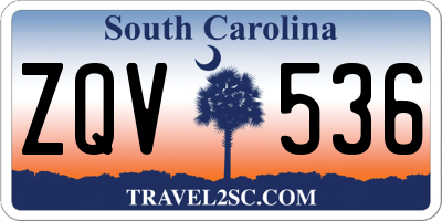 SC license plate ZQV536