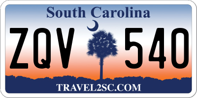SC license plate ZQV540