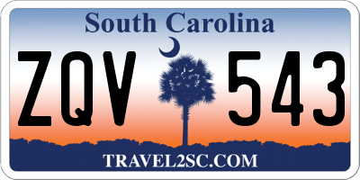 SC license plate ZQV543