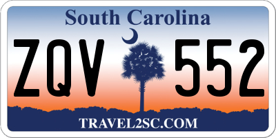SC license plate ZQV552