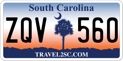 SC license plate ZQV560