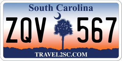 SC license plate ZQV567