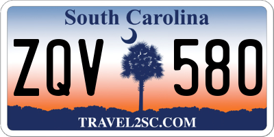 SC license plate ZQV580